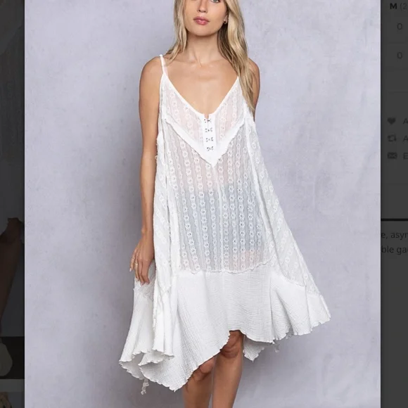 POL Vintage Sheer Lace Dress Women's Tank Dress Top SB46 - Picture 8 of 15